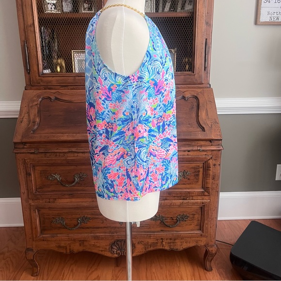 Lilly Pulitzer Isa Halter Top Multi Hidden Treasure Engine - Picture 6 of 9